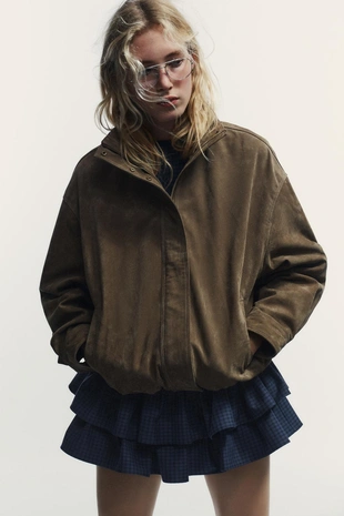 Объемная куртка из 100% замши- Заказать в России