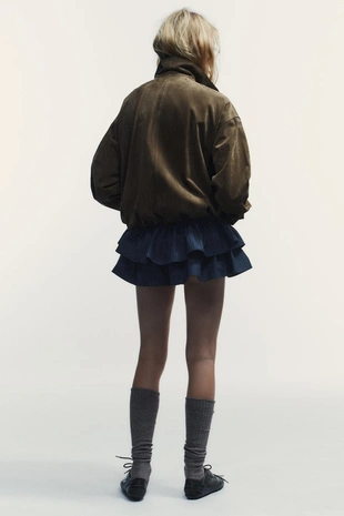 Объемная куртка из 100% замши- Заказать в России