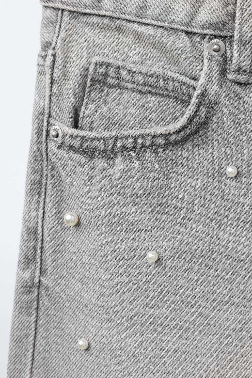 ДЖИНСЫ WIDE LEG С ЖЕМЧУГОМ