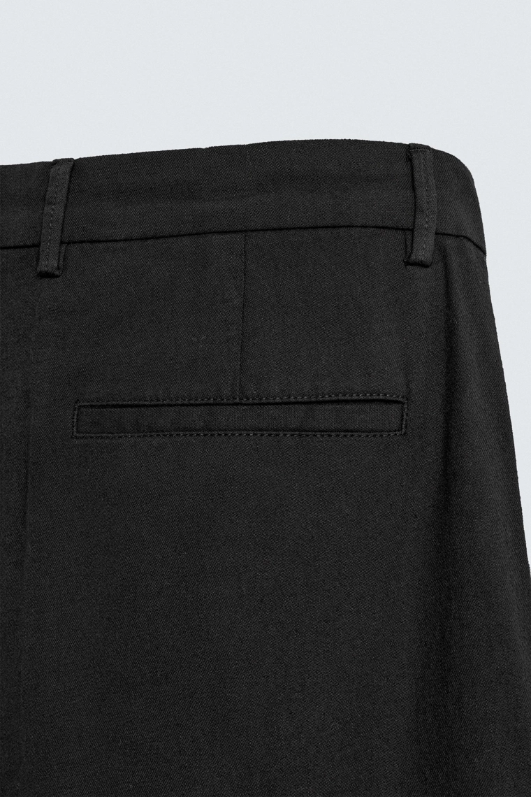 Брюки из хлопка и льна свободного кроя