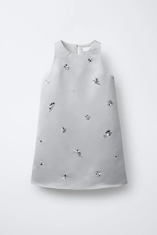 Атласное платье с пайетками- Заказать в России