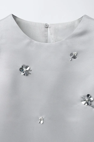 Атласное платье с пайетками- Заказать в России