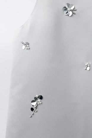 Атласное платье с пайетками- Заказать в России