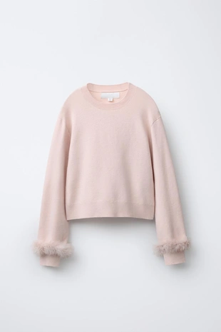 Купить Zara Вязаный джерси с перьями