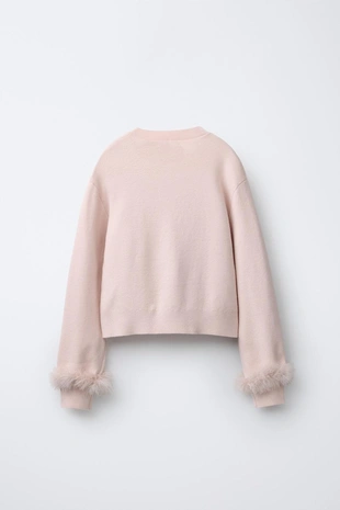 Вязаный джерси с перьями- Заказать в России