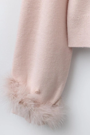 Вязаный джерси с перьями- Заказать в России