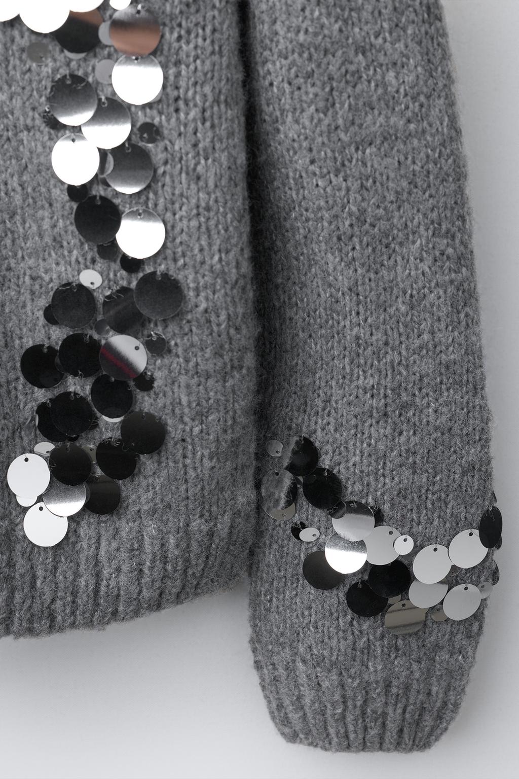 ТРИКОТАЖНЫЙ СВИТЕР С ПАЙЕТКАМИ