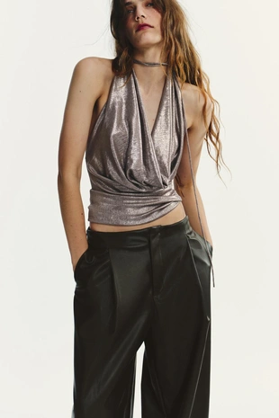 Брюки-джоггеры со складками- Заказать в России