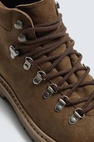 Кожаные ботинки на объемной подошве- Заказать в России