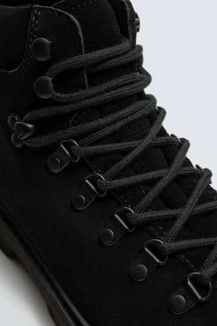 Кожаные ботинки на объемной подошве- Заказать в России