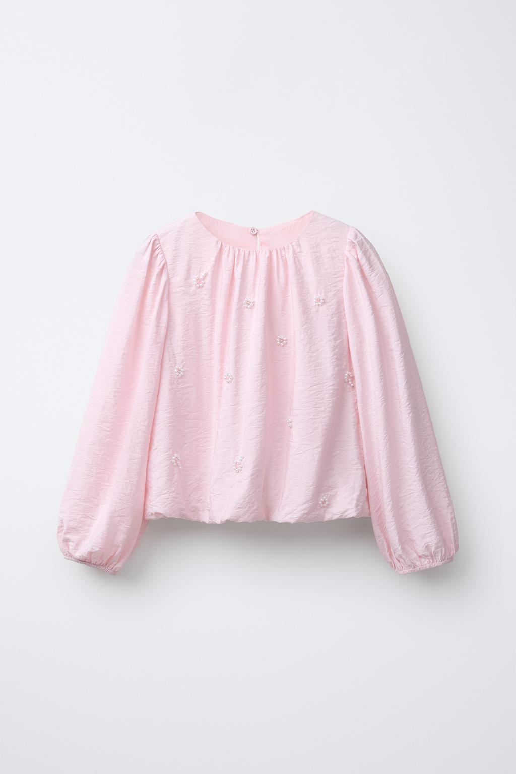АТЛАСНАЯ БЛУЗКА С ЖЕМЧУГОМ