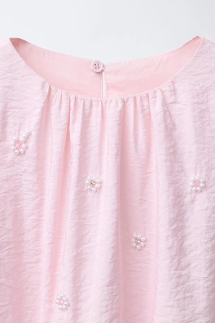 Атласная блузка с жемчугом- Заказать в России