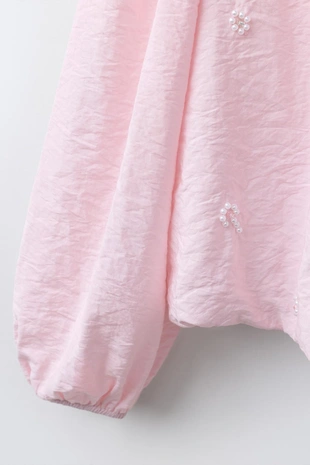 Атласная блузка с жемчугом- Заказать в России