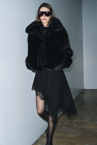 Юбка асимметричного кроя с кружевом — ZW COLLECTION- Заказать в России