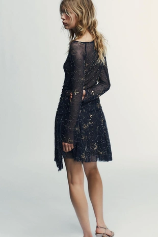 Юбка с вышивкой и бисером- Заказать в России