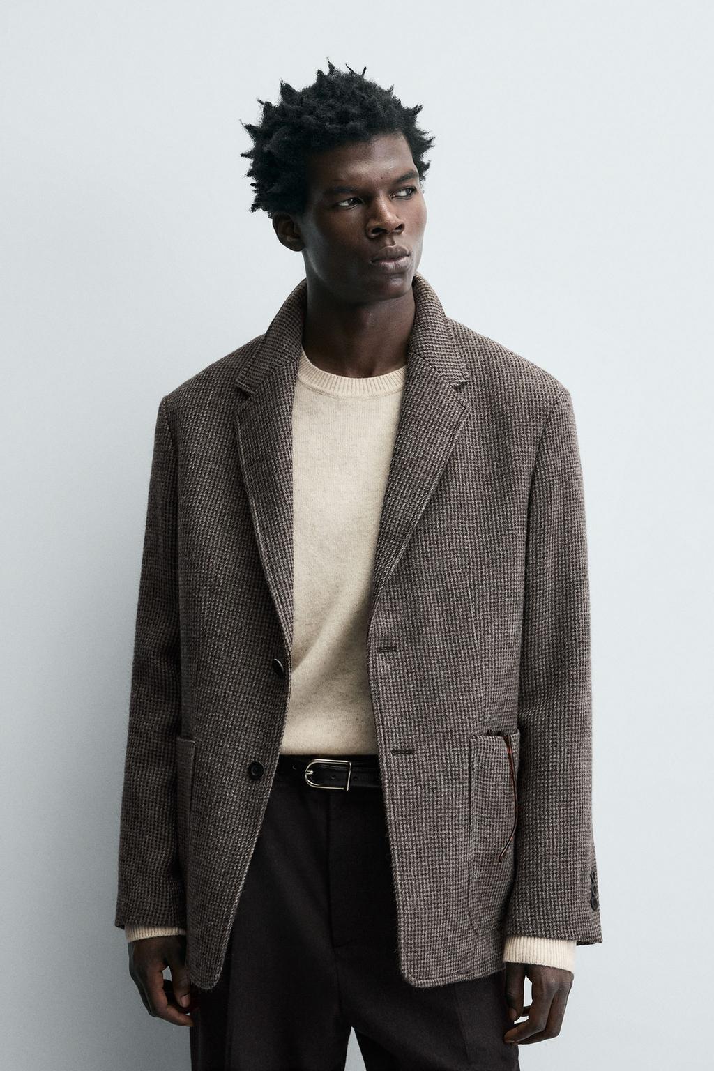 БЛЕЙЗЕР ИЗ 100% ШЕРСТИ С РЕЛЬЕФНЫМ УЗОРОМ