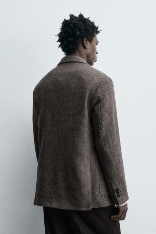Блейзер из 100% шерсти с рельефным узором- Заказать в России
