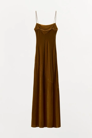 Длинное бархатное платье со сборками- Заказать в России