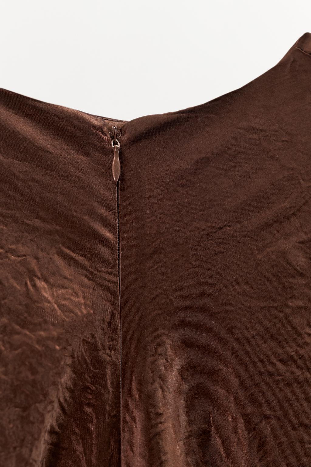 ПЛАТЬЕ МИДИ С ЭФФЕКТОМ МЯТОЙ ТКАНИ И СКЛАДКАМИ