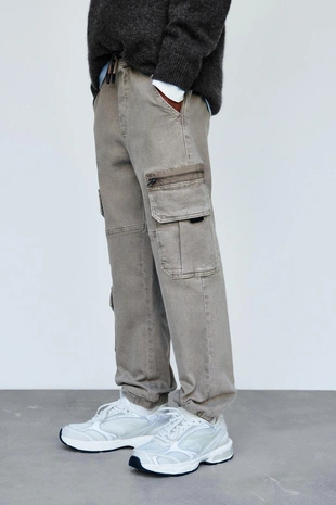 Brown / Taupe | 4441/961/737 - Zara Эластичные брюки-джоггеры с карманами