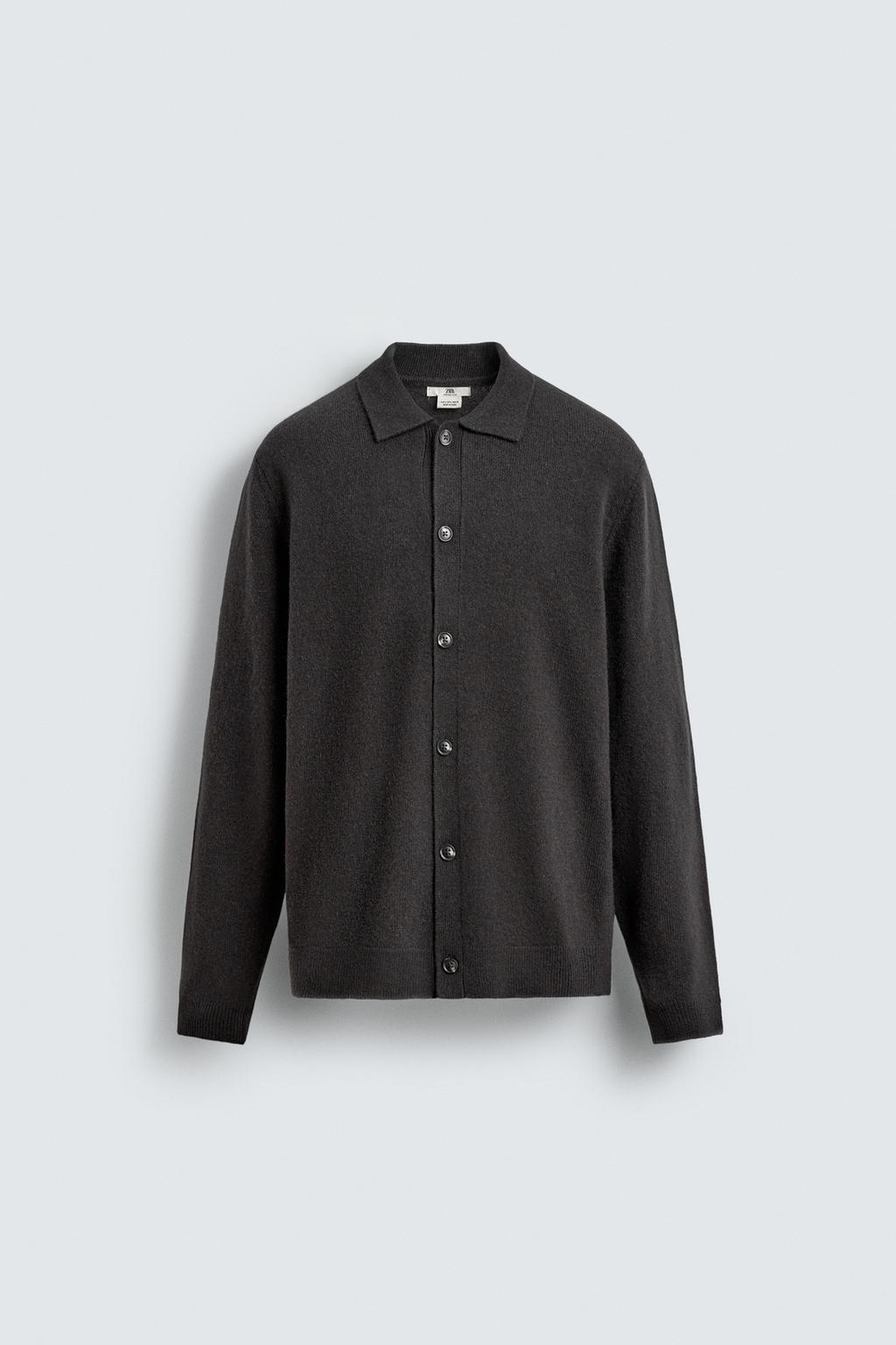 КАРДИГАН КЛАССИЧЕСКОГО КРОЯ ИЗ СМЕСОВОЙ ШЕРСТИ