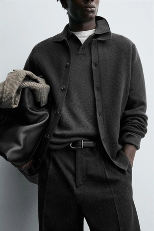 Кардиган классического кроя из смесовой шерсти- Заказать в России