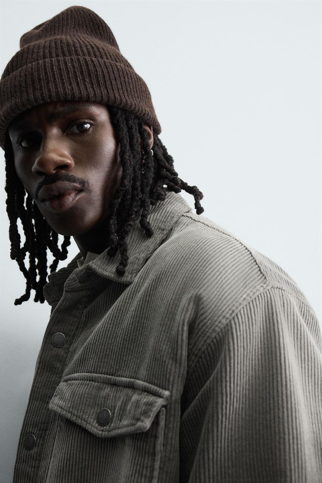 КУРТКА-РУБАШКА ИЗ ВЕЛЬВЕТА С ЭФФЕКТОМ ПОТЕРТОСТИ