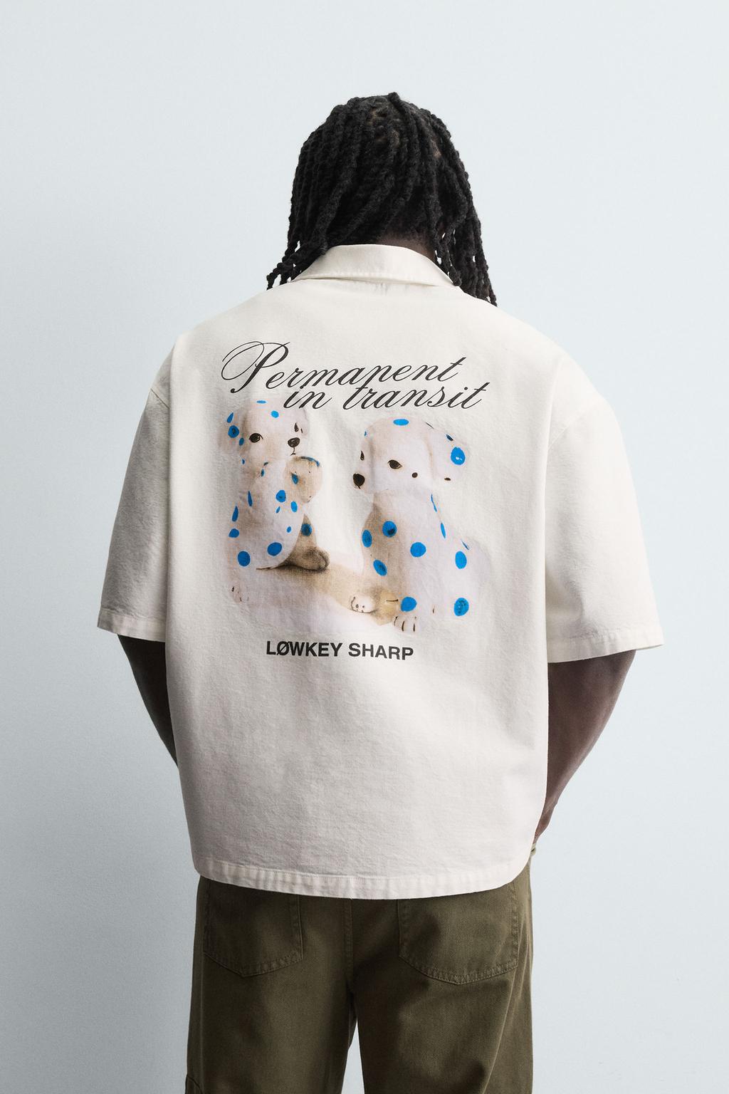 Рубашка свободного кроя с принтом