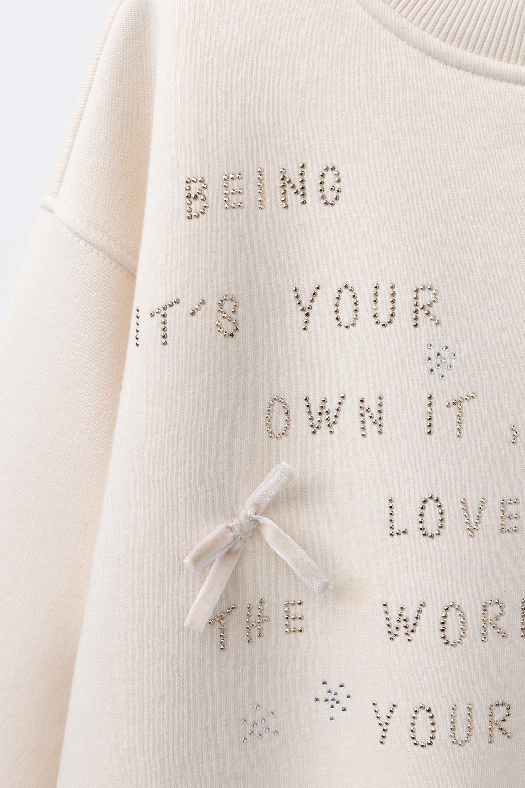 ТОЛСТОВКА С НАДПИСЬЮ И СТРАЗАМИ