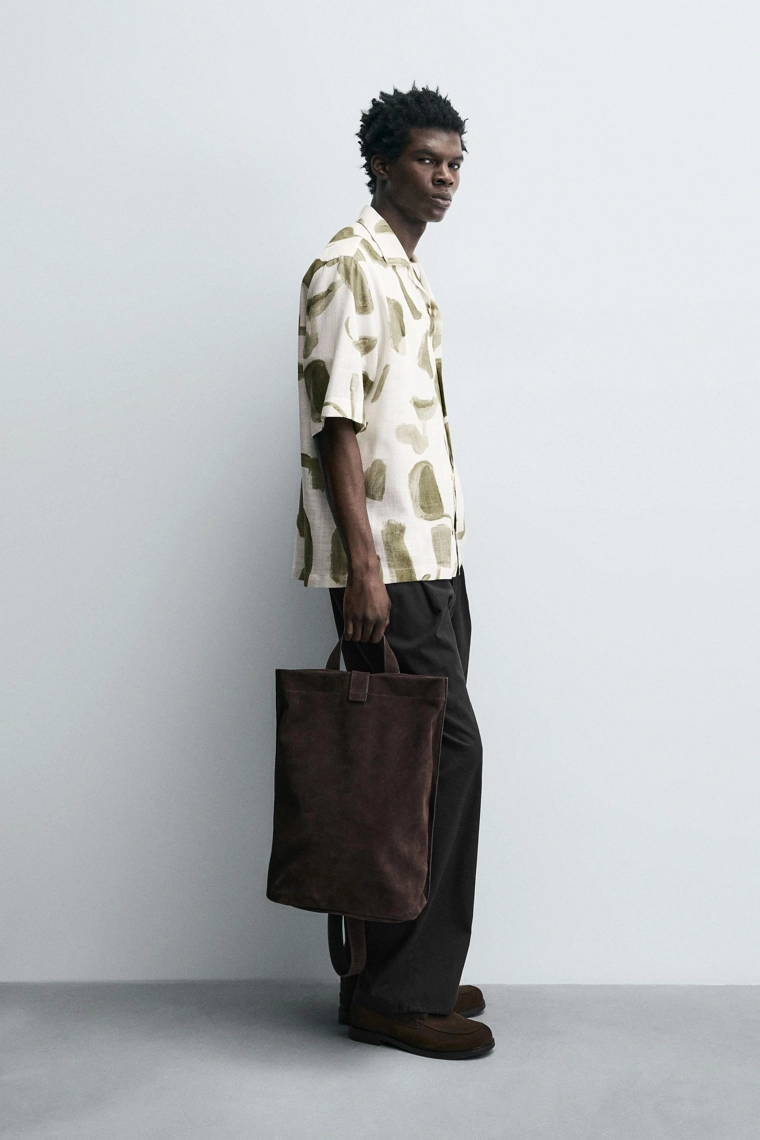 Рубашка из вискозы/ленна с принтом