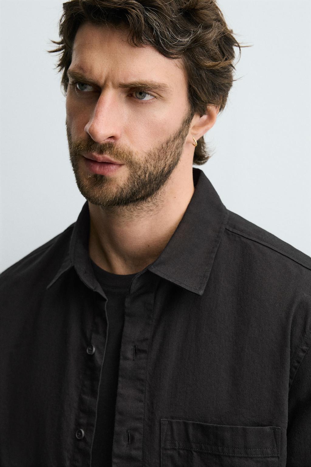 Рубашка из хлопка и льна