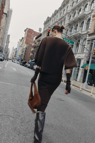 Трикотажная юбка миди- Заказать в России