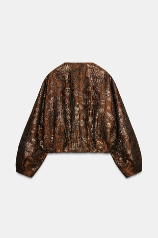 Бомбер из жаккарда с блеском- Заказать в России