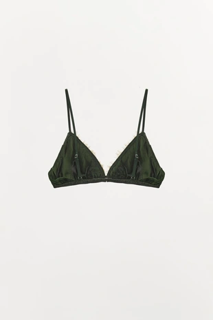 Бралетт из бархата с треугольными чашками и кружевом- Заказать в России
