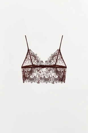 Кружевной бралетт с треугольными чашками- Заказать в России