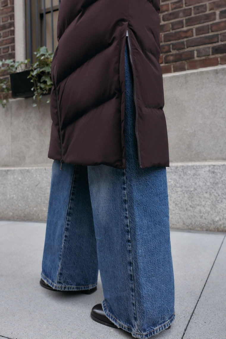 Длинный пуховик ветрозащитный и водоотталкивающий