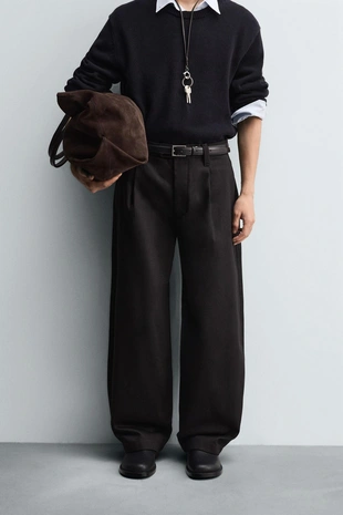 Купить Zara Джинсы BALLOON FIT с защипами