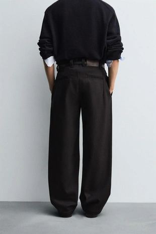 Chocolate | 3991/352/717 - Zara Джинсы BALLOON FIT с защипами