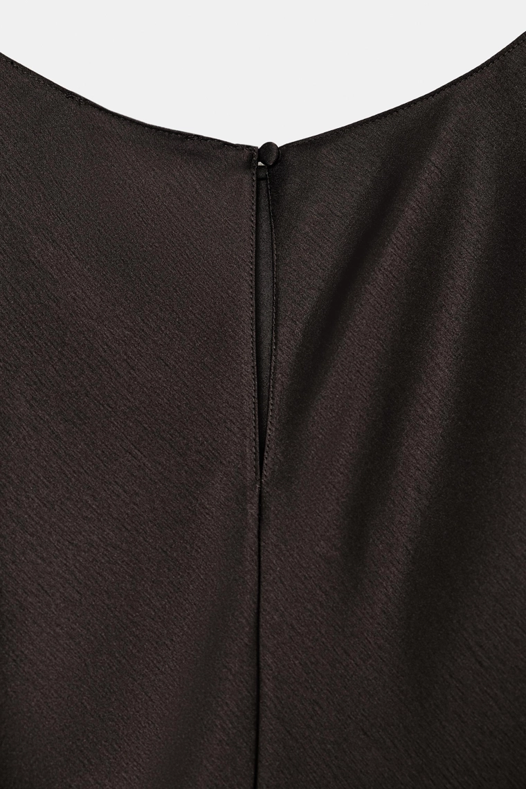 Платье из атласа zw коллекции с вырезом и кружевом