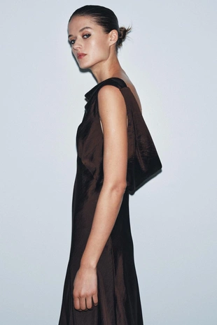 Атласное платье миди ZW COLLECTION- Заказать в России