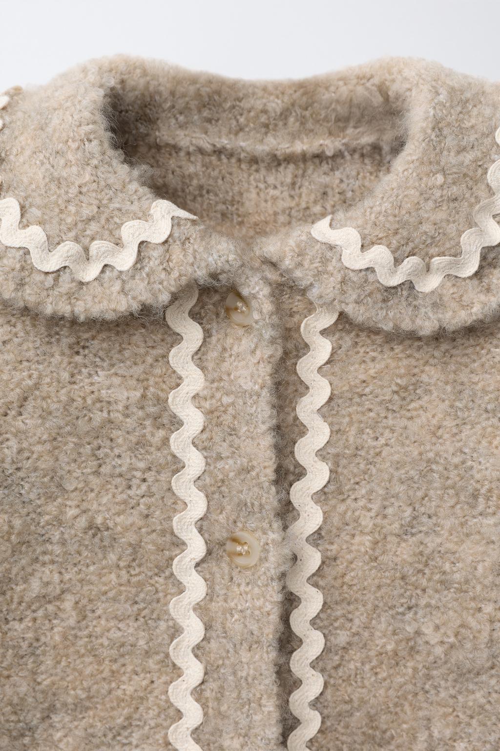 ВЯЗАНЫЙ КАРДИГАН С ВОЛАНОМ