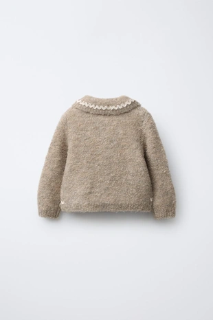 Купить Zara Вязаный кардиган с воланом