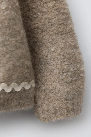 Вязаный кардиган с воланом- Заказать в России