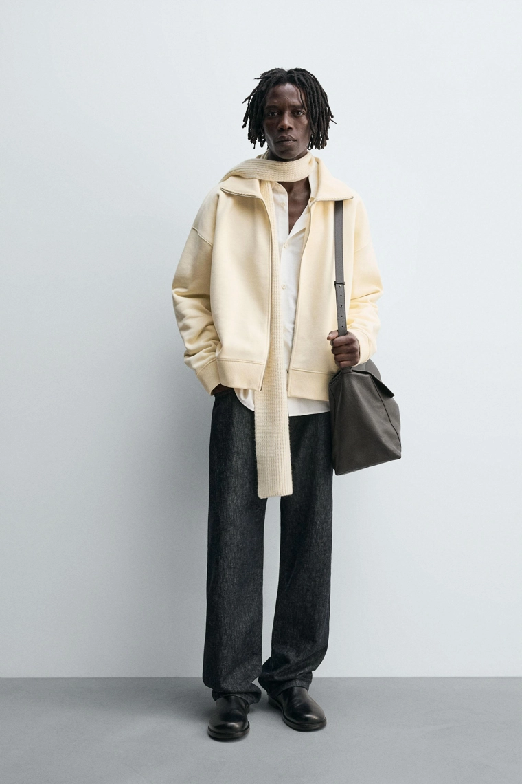 Ребристый толстовка с молнией