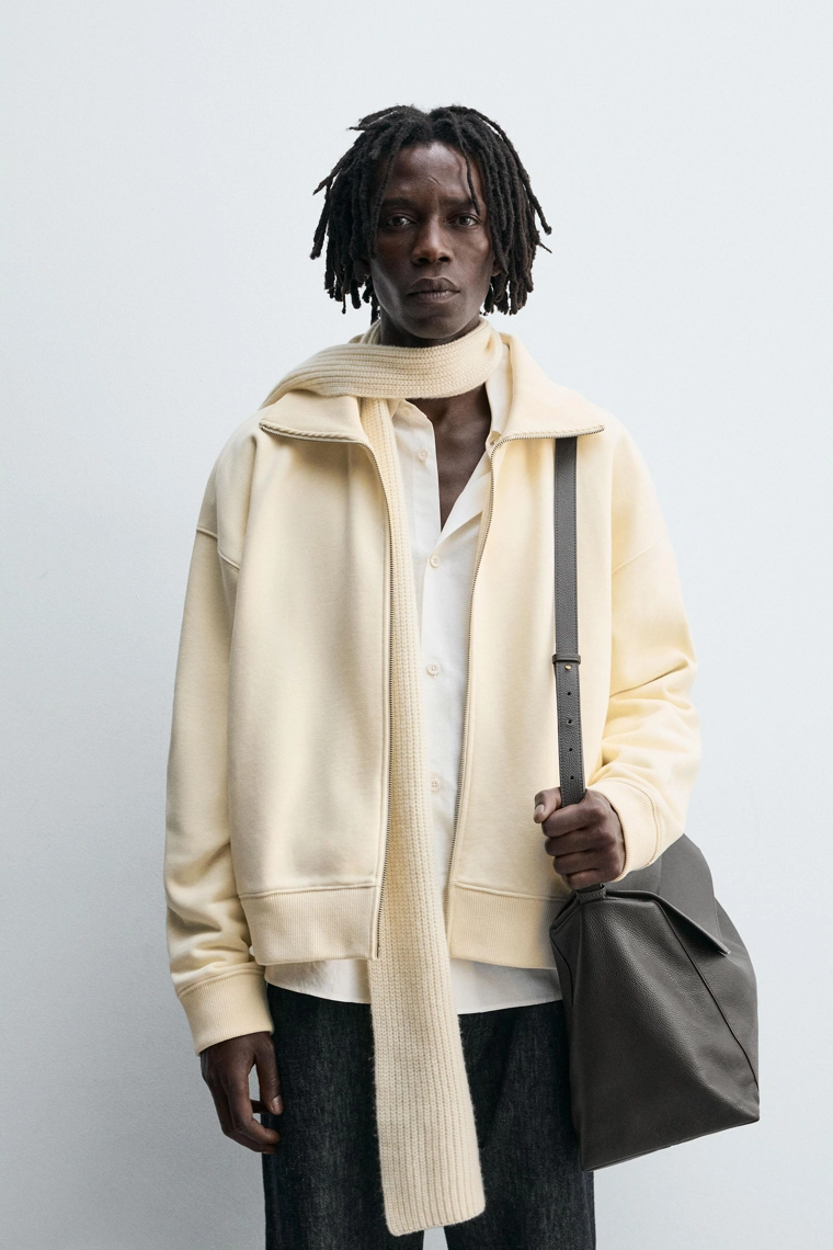 Ребристый толстовка с молнией