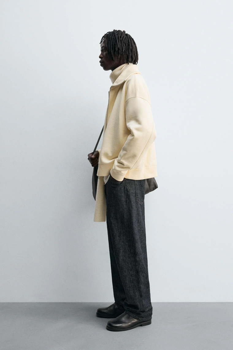 Ребристый толстовка с молнией