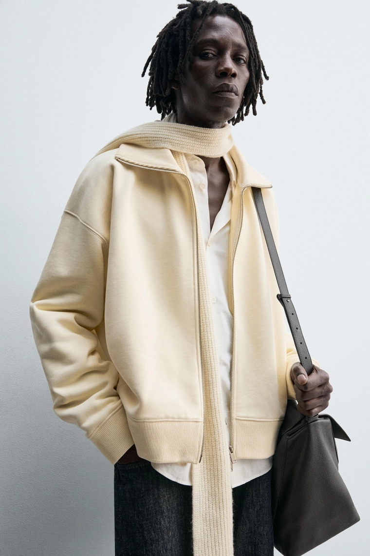 Ребристый толстовка с молнией