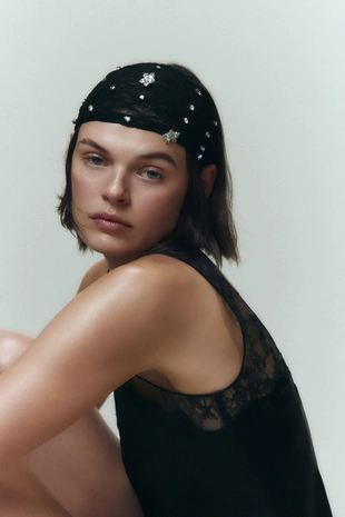 Кружевной ободок со стразами- Заказать в России