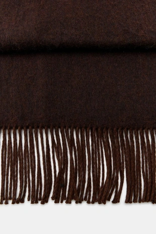 Гладкий мягкий шарф с бахромой- Заказать в России