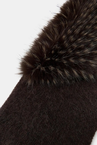 Комбинированный шарф из искусственного меха- Заказать в России